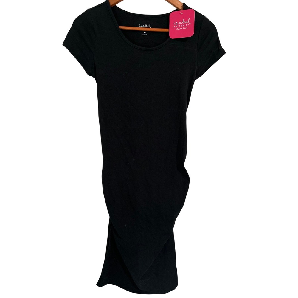 Isabel Maternity by Ingrid & Isabel Black Maternity Pencil Dress Ruched Size XS